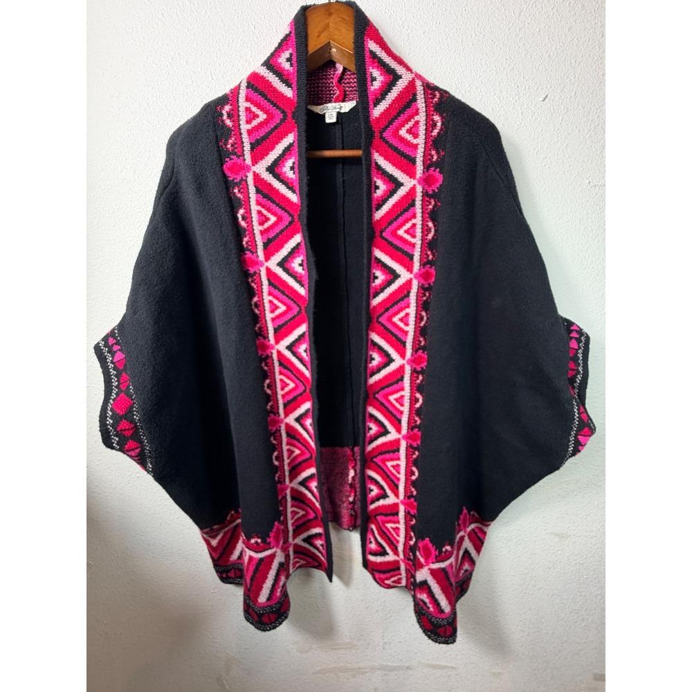 The Pioneer Woman Cardigan Wrap Black Pink L/XL Southwestern Knit Boho